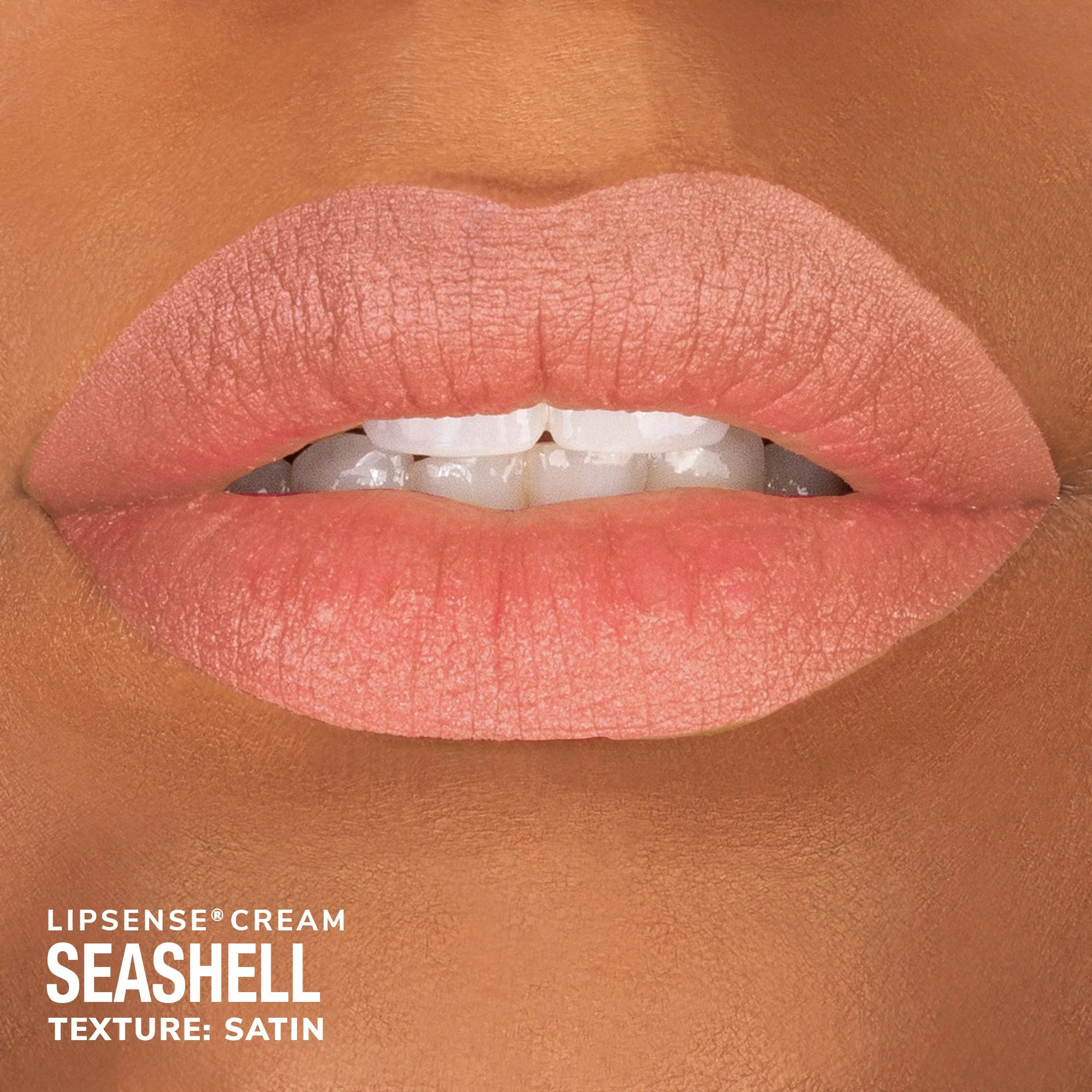 Seashell Satin LipSense Cream: Peachy Nude Lip Color with a Satin